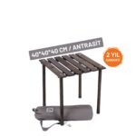 Bag The Joy 40x40x40 cm Ahşap Katlanır Rulo Kamp Masası | Piknik, Bahçe ve Balkon | Çantalı - Antrasit