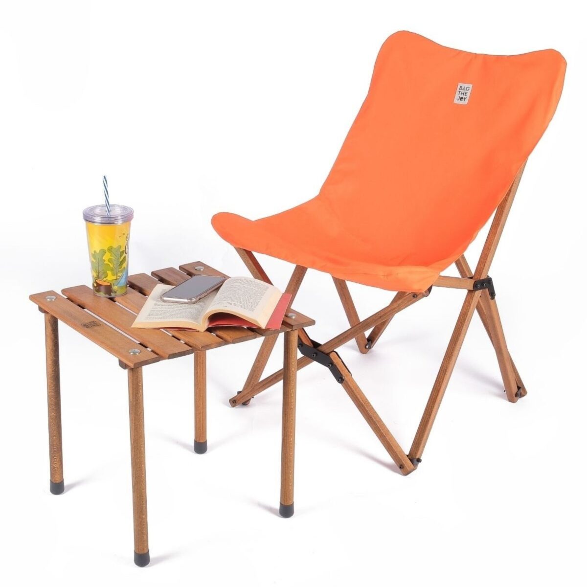 BAG THE JOY AHŞAP KATLANIR RULO KAMP MASASI / KAHVERENGİ (40*40*40) - Görsel 6