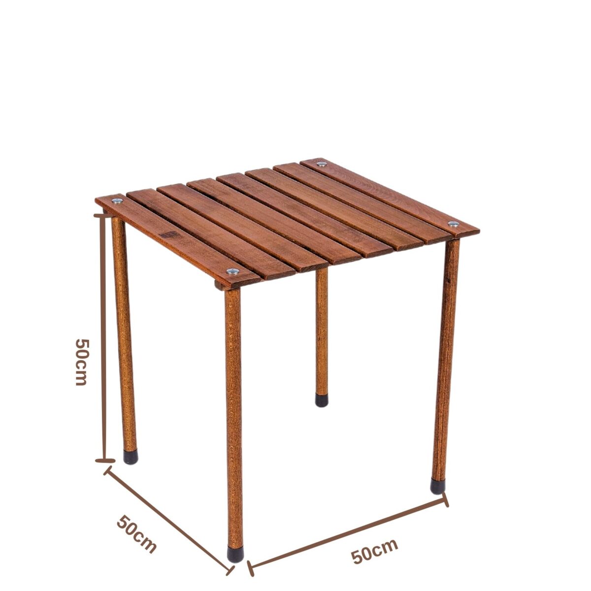 BAG THE JOY AHŞAP KATLANIR MASA SANDALYE SETİ – KAHVERENGİ - TURUNCU -50*50*50 - Görsel 4
