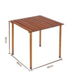 BAG THE JOY AHŞAP KATLANIR MASA SANDALYE SETİ – KAHVERENGİ – SU YEŞİLİ – 60*60*55cm - Görsel 3