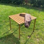 BAG THE JOY AHŞAP KATLANIR MASA SANDALYE SETİ – KAHVERENGİ – SU YEŞİLİ – 60*60*55cm - Görsel 6