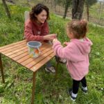 BAG THE JOY AHŞAP KATLANIR MASA SANDALYE SETİ – KAHVERENGİ – SU YEŞİLİ – 60*60*55cm - Görsel 8