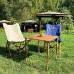 BAG THE JOY AHŞAP KATLANIR MASA SANDALYE SETİ – KAHVERENGİ - LACİVERT -60*60*55 - Görsel 12