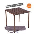 BAG THE JOY AHŞAP KATLANIR RULO KAMP MASASI / ANTRASİT (60*60*55)