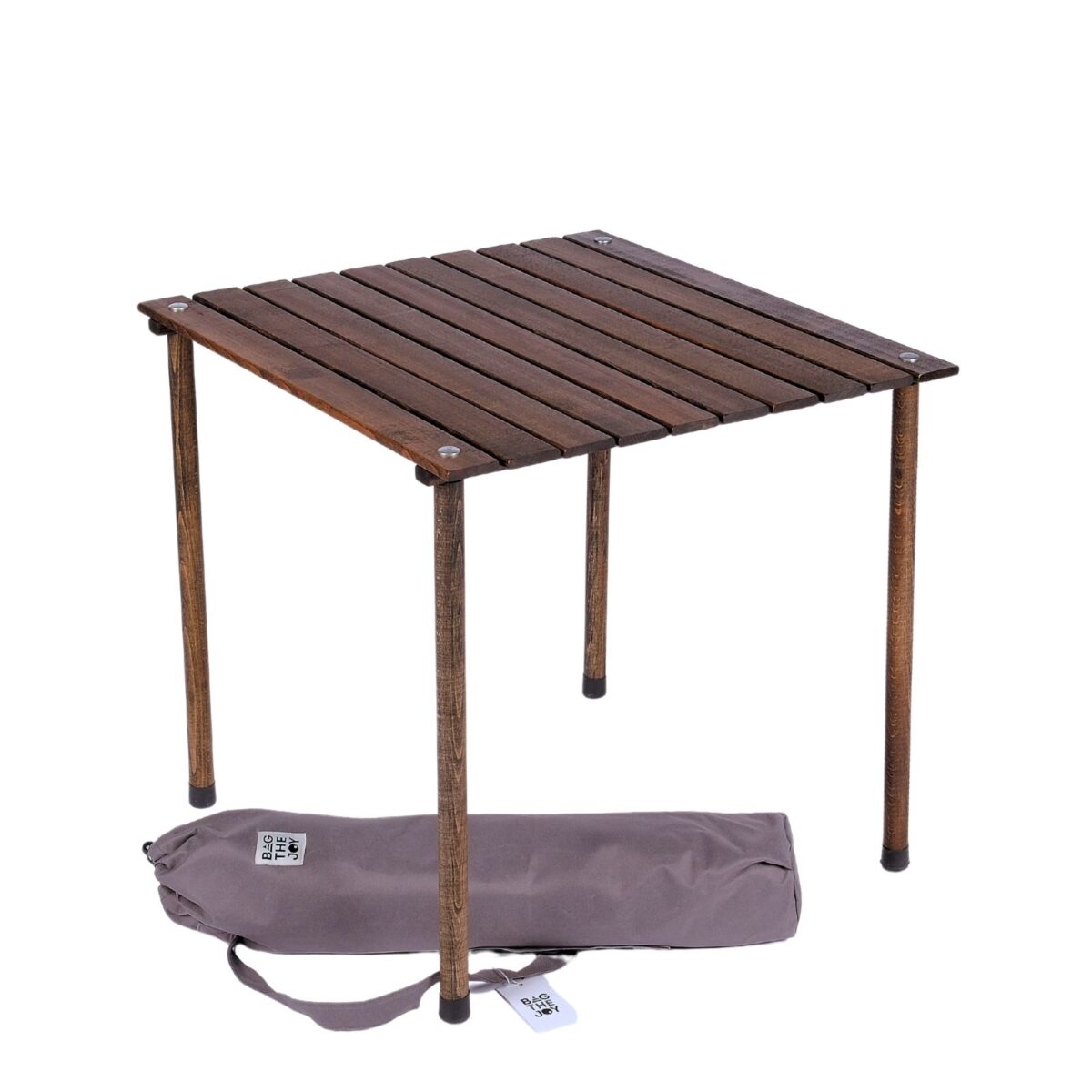 BAG THE JOY AHŞAP KATLANIR MASA SANDALYE SETİ – ANTRASİT- YEŞİL -60*60*55 - Görsel 2