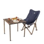 BAG THE JOY KATLANIR AHŞAP KAMP ve BAHÇE SANDALYESİ – ANTRASİT İSKELET - LACİVERT KILIF - Görsel 6