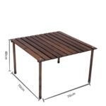 BAG THE JOY AHŞAP KATLANIR RULO KAMP MASASI / ANTRASİT (70*70*40) - Görsel 3