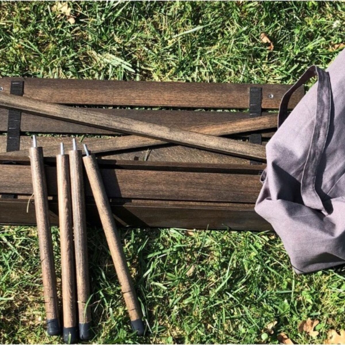 BAG THE JOY AHŞAP KATLANIR RULO KAMP MASASI / ANTRASİT (70*70*40) - Görsel 8