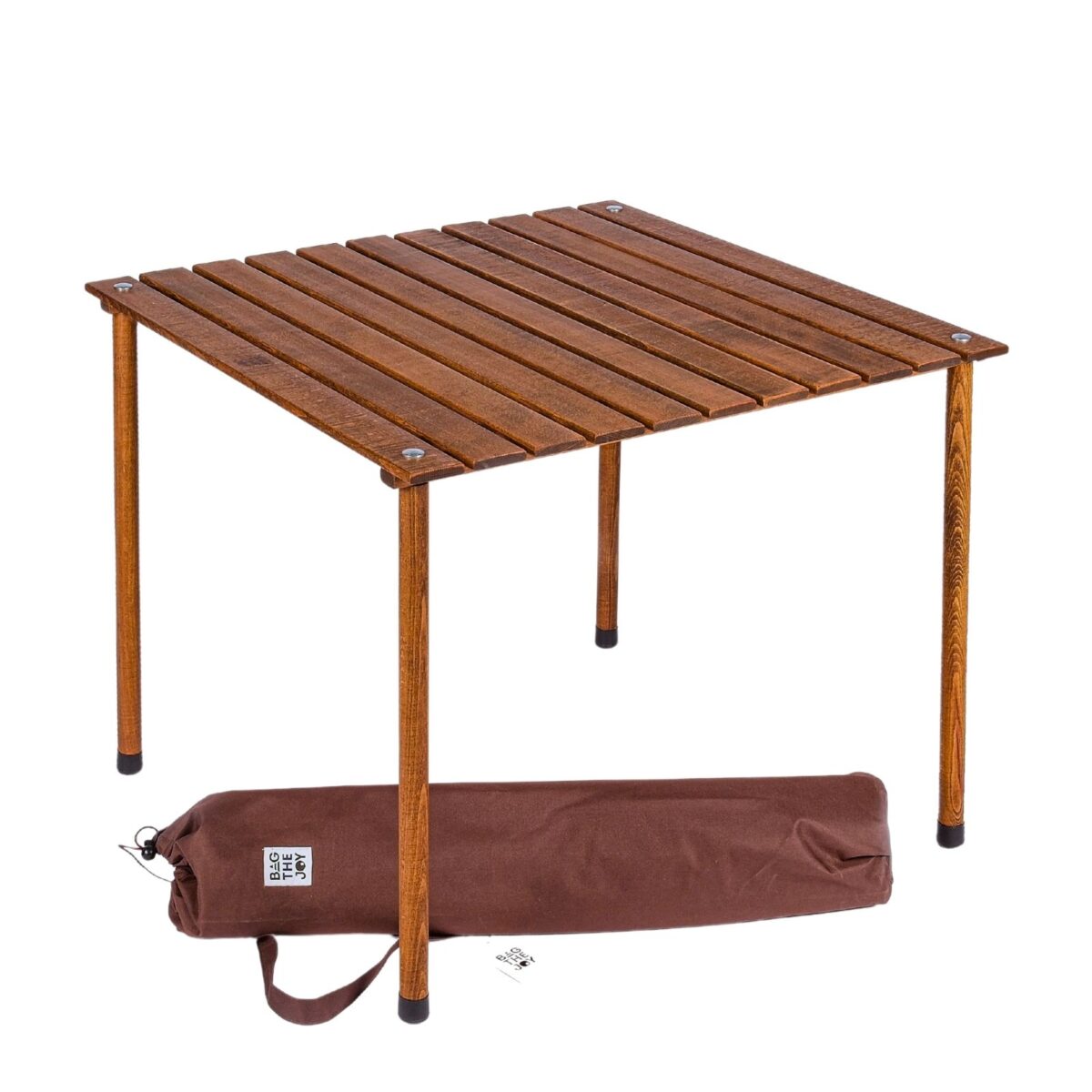 BAG THE JOY AHŞAP KATLANIR MASA SANDALYE SETİ – KAHVERENGİ - LACİVERT - 70*70*55 - Görsel 3