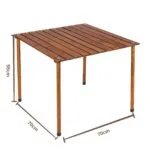 BAG THE JOY AHŞAP KATLANIR MASA SANDALYE SETİ - KAHVERENGİ - BEJ - 70*70*55cm - Görsel 5