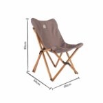 BAG THE JOY KATLANIR AHŞAP KAMP ve BAHÇE SANDALYESİ – KAHVERENGİ İSKELET - KOYU GRİ KILIF - Görsel 3