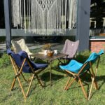 BAG THE JOY AHŞAP KATLANIR MASA SANDALYE SETİ – KAHVERENGİ- TURKUAZ - 70*70*55 - Görsel 22