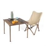 BAG THE JOY KATLANIR AHŞAP KAMP SANDALYESİ – ANTRASİT İSKELET - BEJ KILIF - Görsel 7