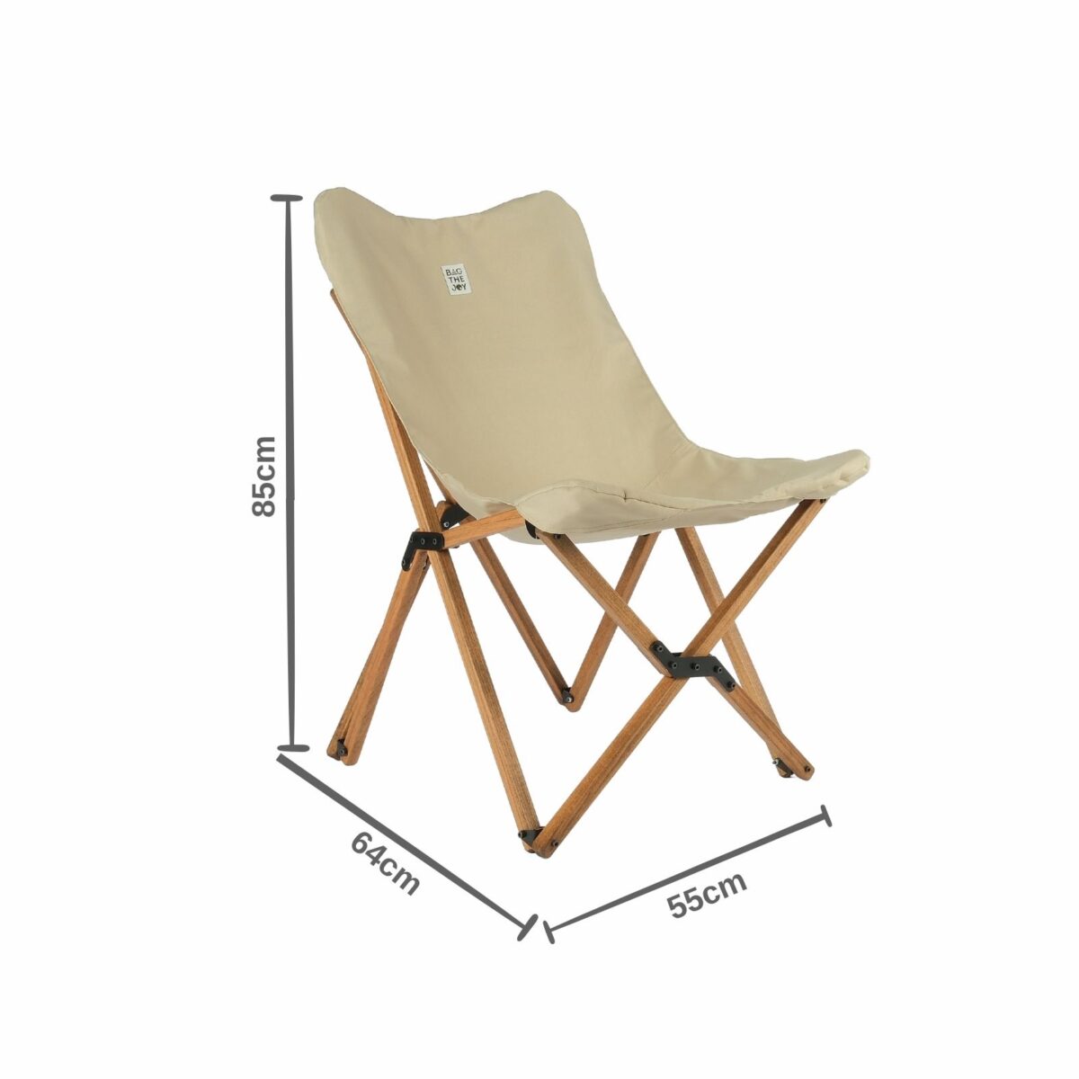 BAG THE JOY AHŞAP KATLANIR MASA SANDALYE SETİ - KAHVERENGİ - BEJ - 70*70*55cm - Görsel 4