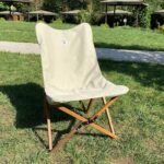 BAG THE JOY AHŞAP KATLANIR MASA SANDALYE SETİ - KAHVERENGİ - BEJ - 70*70*55cm - Görsel 9