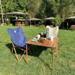 BAG THE JOY AHŞAP KATLANIR MASA SANDALYE SETİ – KAHVERENGİ - LACİVERT - 70*70*55 - Görsel 20