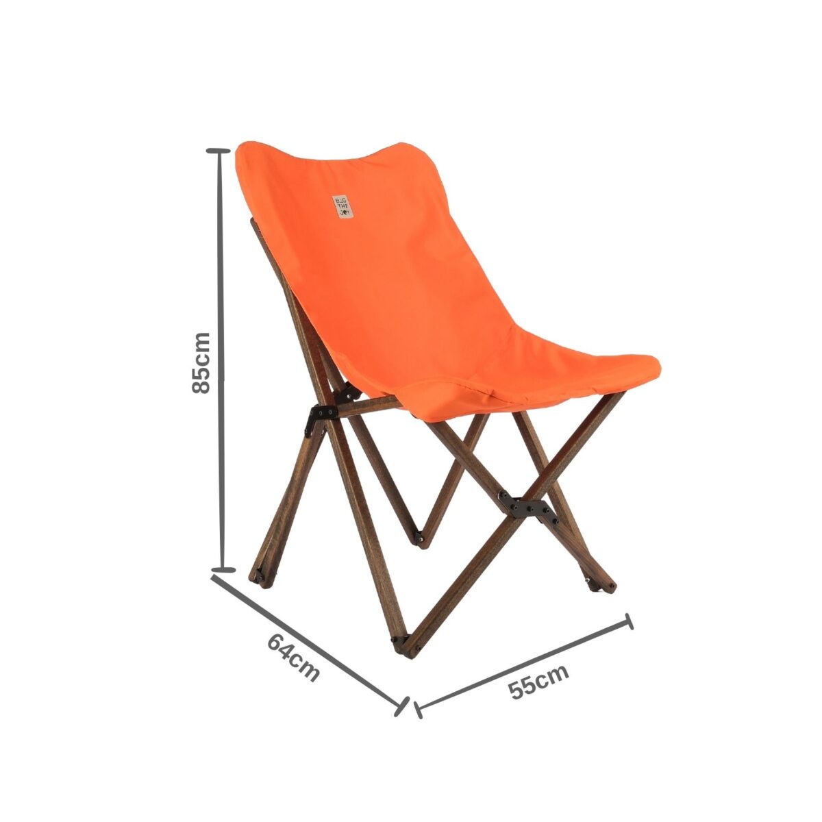 BAG THE JOY KATLANIR AHŞAP KAMP ve BAHÇE SANDALYESİ – ANTRASİT İSKELET - TURUNCU KILIF - Görsel 3