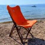 BAG THE JOY KATLANIR AHŞAP KAMP ve BAHÇE SANDALYESİ – ANTRASİT İSKELET - TURUNCU KILIF - Görsel 8