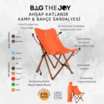 BAG THE JOY AHŞAP KATLANIR MASA SANDALYE SETİ – KAHVERENGİ - TURUNCU - 70*70*55 - Görsel 13