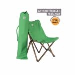 BAG THE JOY KATLANIR AHŞAP KAMP ve BAHÇE SANDALYESİ – ANTRASİT İSKELET - YEŞİL KILIF