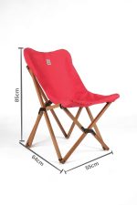 BAG THE JOY AHŞAP KATLANIR MASA SANDALYE SETİ – KAHVERENGİ - KIRMIZI -50*50*50 - Görsel 6