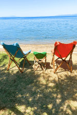 BAG THE JOY KIDS KATLANIR AHŞAP KAMP & BAHÇE SANDALYESİ ANTRASİT İSKELET - YEŞİL KILIF - Görsel 5