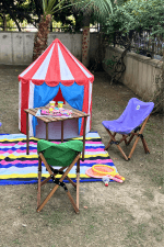 BAG THE JOY KIDS KATLANIR AHŞAP KAMP & BAHÇE SANDALYESİ ANTRASİT İSKELET - YEŞİL KILIF - Görsel 8