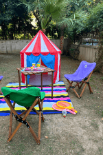 BAG THE JOY KIDS KATLANIR AHŞAP KAMP & BAHÇE SANDALYESİ ANTRASİT İSKELET - YEŞİL KILIF - Görsel 9