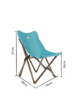 BAG THE JOY KIDS KATLANIR AHŞAP KAMP & BAHÇE SANDALYESİ ANTRASİT İSKELET – TURKUAZ KILIF - Görsel 2