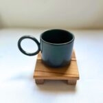 Leftover - Ham Masif Ahşap El Yapımı Mektup Desenli Bardak Altığı Seti (4 Adet)