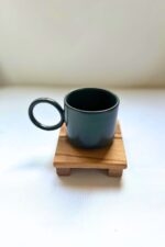 Leftover - Ham Masif Ahşap El Yapımı Mektup Desenli Bardak Altığı Seti (4 Adet)