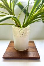 Masif Ahşap Kahverengi El Yapımı Sunum Altlığı, Nihale - Görsel 4