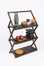 BAG THE JOY AHŞAP PORTATİF KATLANIR KAMP RAFI – ANTRASİT