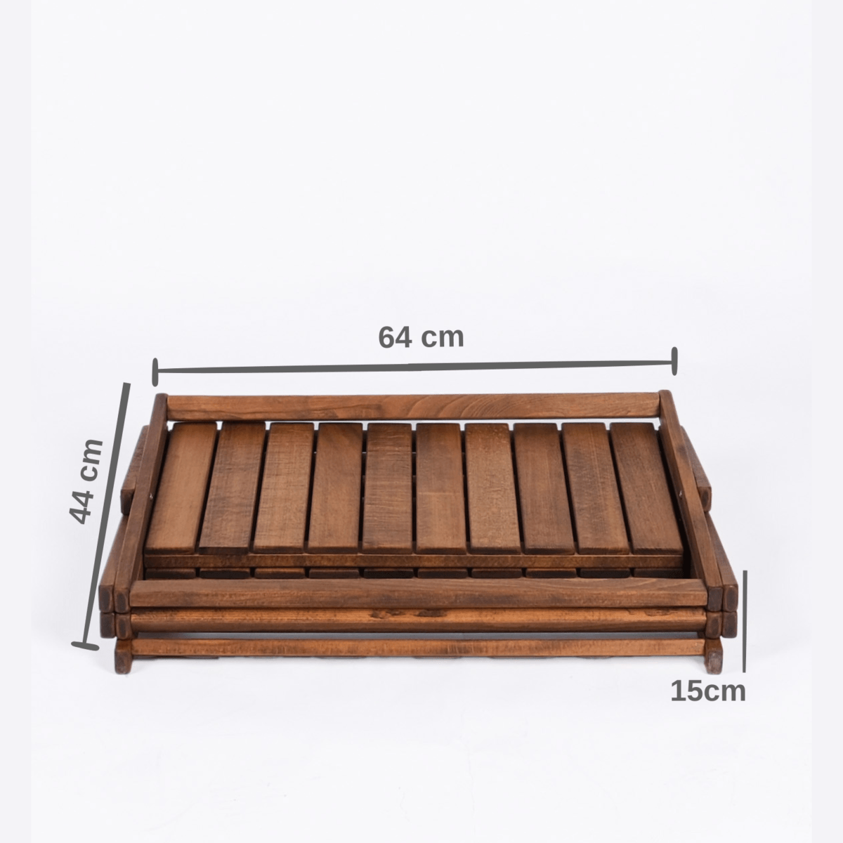 Bag The Joy Ahşap Kamp Rafı Katlanabilir 3 Katlı Portatif Bahçe ve Karavan Düzenleyici - Kahverengi - Görsel 6