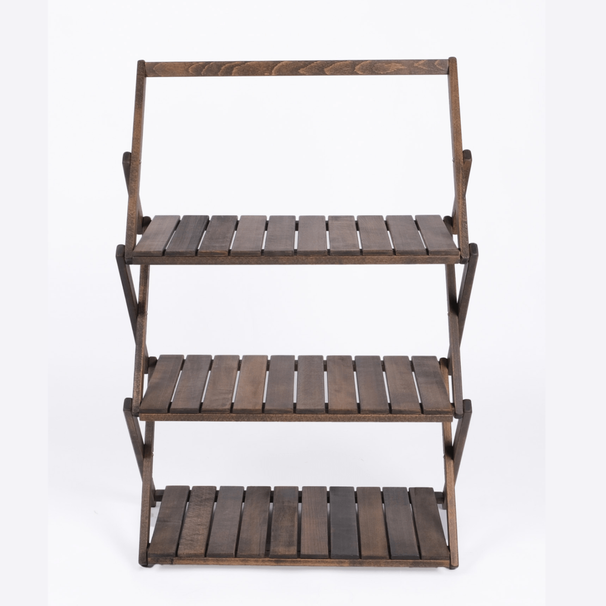 Bag The Joy Ahşap Kamp Rafı Katlanabilir 3 Katlı Portatif Bahçe ve Karavan Düzenleyici - Antrasit - Görsel 2