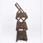 Bag The Joy Ahşap Kamp Rafı Katlanabilir 3 Katlı Portatif Bahçe ve Karavan Düzenleyici - Antrasit - Görsel 6