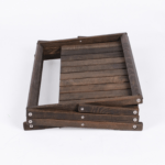 Bag The Joy Ahşap Kamp Rafı Katlanabilir 3 Katlı Portatif Bahçe ve Karavan Düzenleyici - Antrasit - Görsel 9