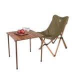 BAG THE JOY AHŞAP KATLANIR MASA SANDALYE SETİ – KAHVERENGİ – HAKİ – 70*70*55cm - Görsel 11