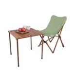 BAG THE JOY AHŞAP KATLANIR MASA SANDALYE SETİ – KAHVERENGİ – SU YEŞİLİ – 60*60*55cm - Görsel 12