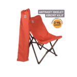 BAG THE JOY KATLANIR AHŞAP KAMP SANDALYESİ – ANTRASİT İSKELET - KİREMİT KILIF