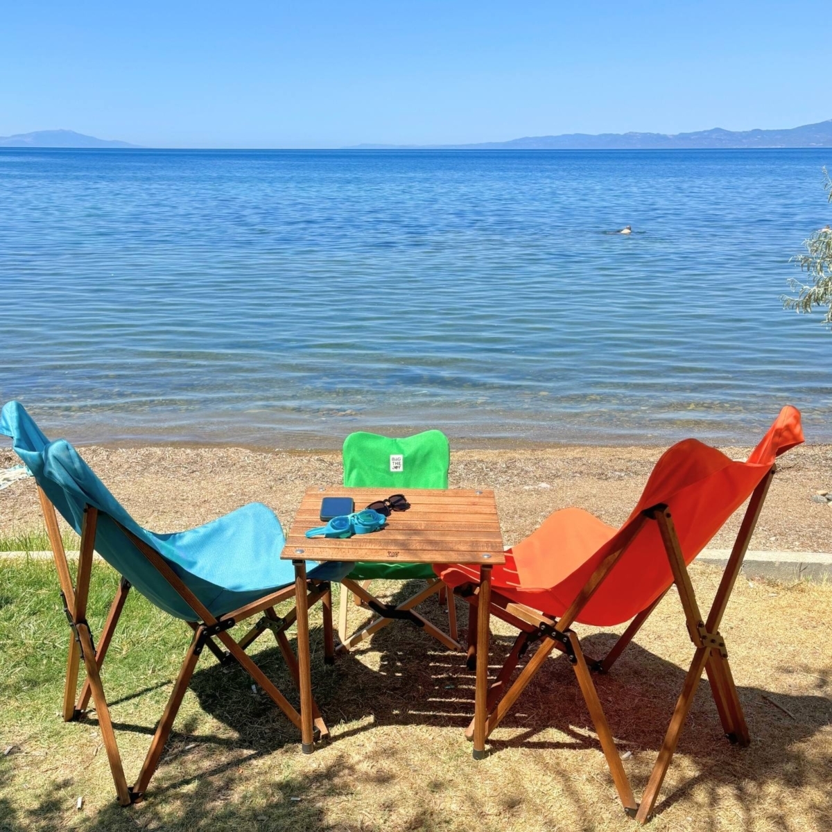 Bag The Joy Kids Ahşap Katlanır Kamp Sandalyesi | Bahçe, Piknik, Balkon | Çantalı - Yeşil - Görsel 7