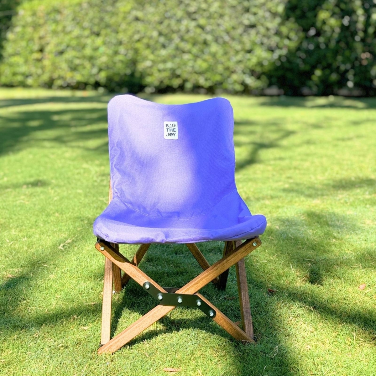 Bag The Joy Kids Ahşap Katlanır Kamp Sandalyesi |Bahçe, Piknik, Balkon |Çantalı - Mor - Görsel 6