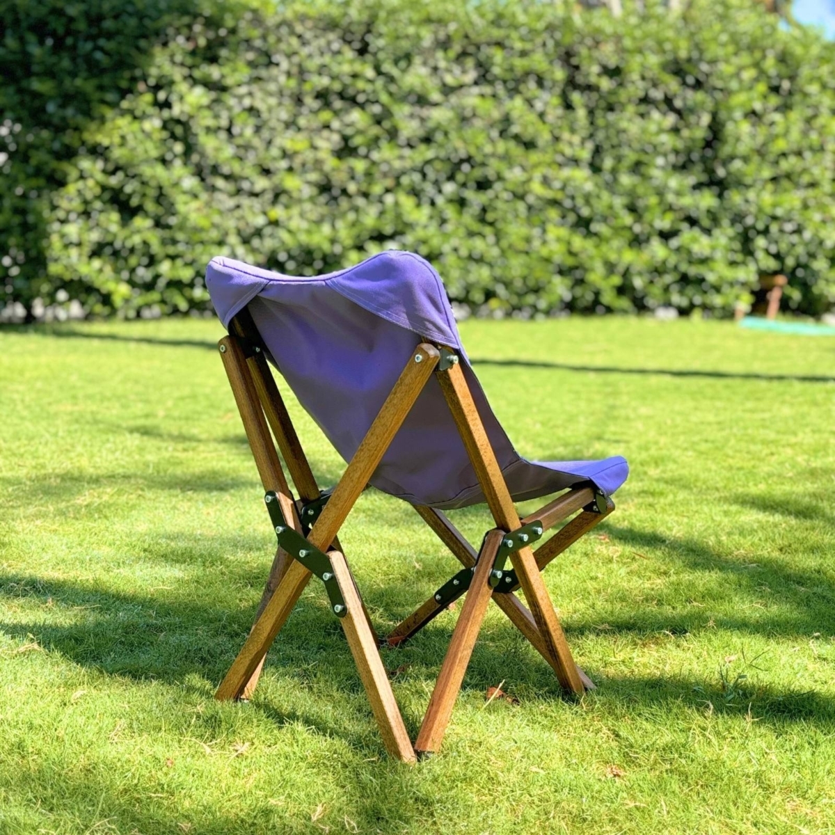 Bag The Joy Kids Ahşap Katlanır Kamp Sandalyesi |Bahçe, Piknik, Balkon |Çantalı - Mor - Görsel 7