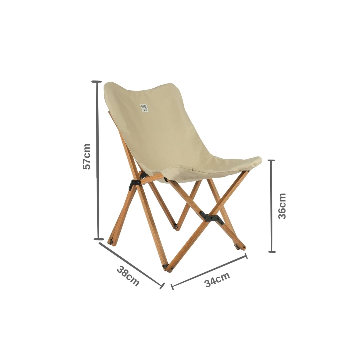 Bag The Joy Kids Ahşap Katlanır Kamp Sandalyesi |Bahçe, Piknik, Balkon |Çantalı - Bej - Görsel 2