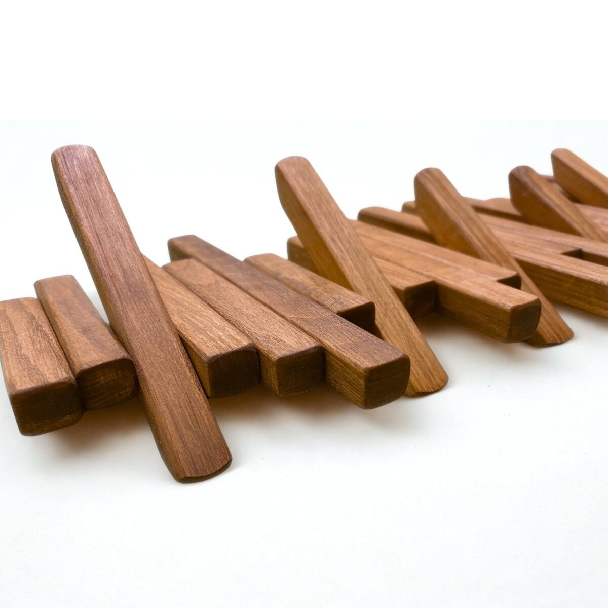 Leftover Masif Kayın Ahşap Piyano Askılık - Kahverengi | 6'lı Açılır Kapanır Duvar Askısı - Görsel 3