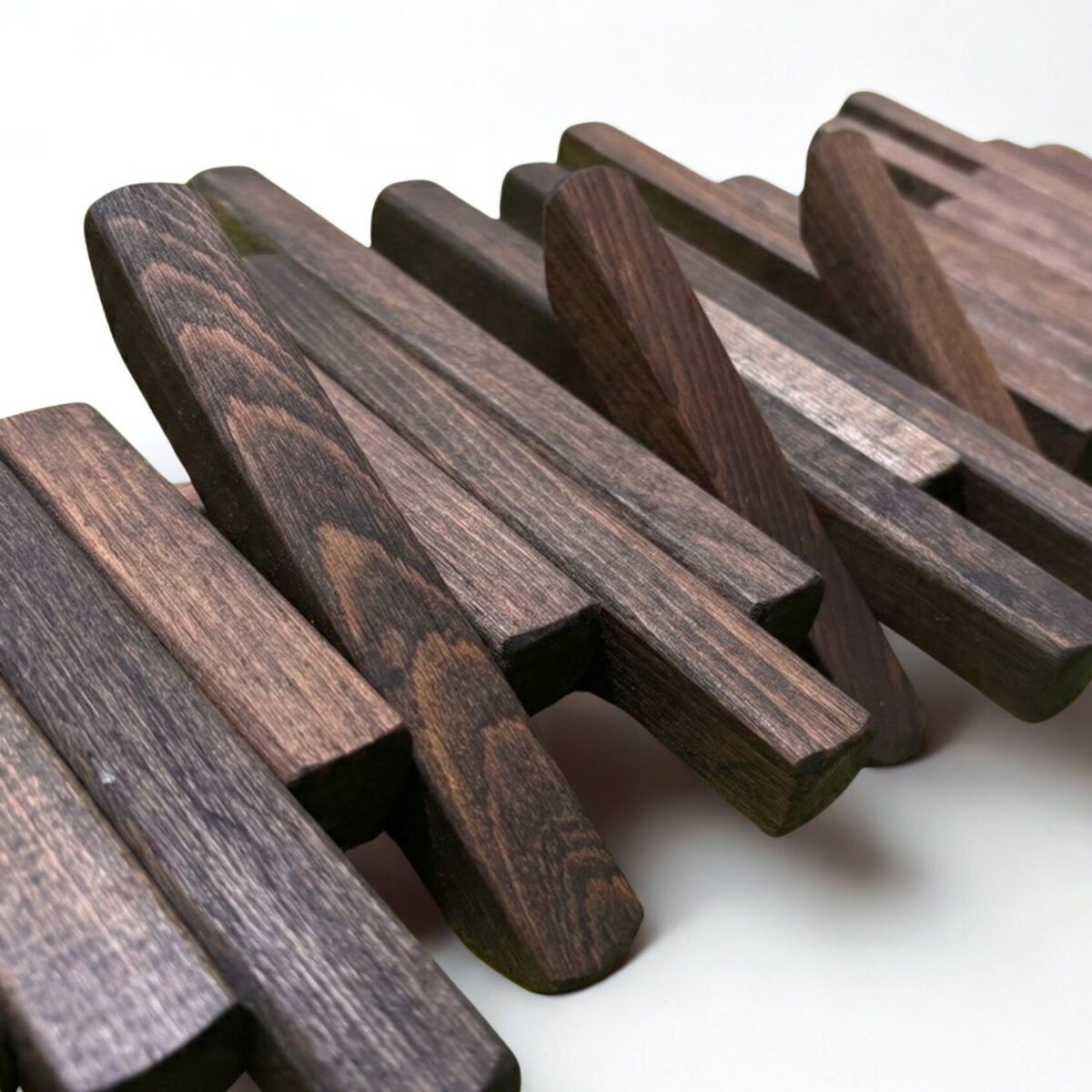 Leftover Masif Kayın Ahşap Piyano Askılık - Antrasit | 6'lı Açılır Kapanır Duvar Askısı - Görsel 3